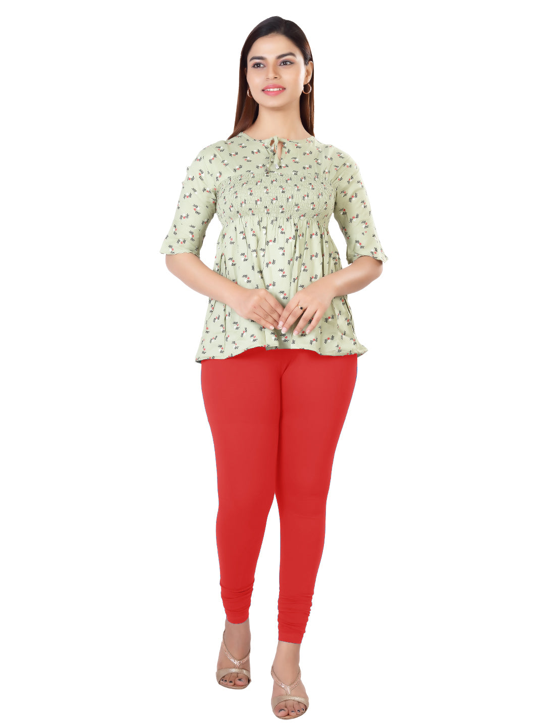 Naatiya Churidar Leggings - Red