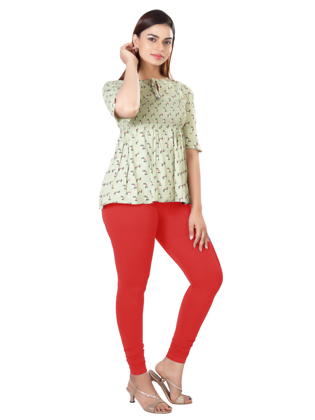 Naatiya Churidar Leggings - Red