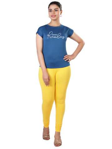 Naatiya Churidar Leggings - Lemon Yellow