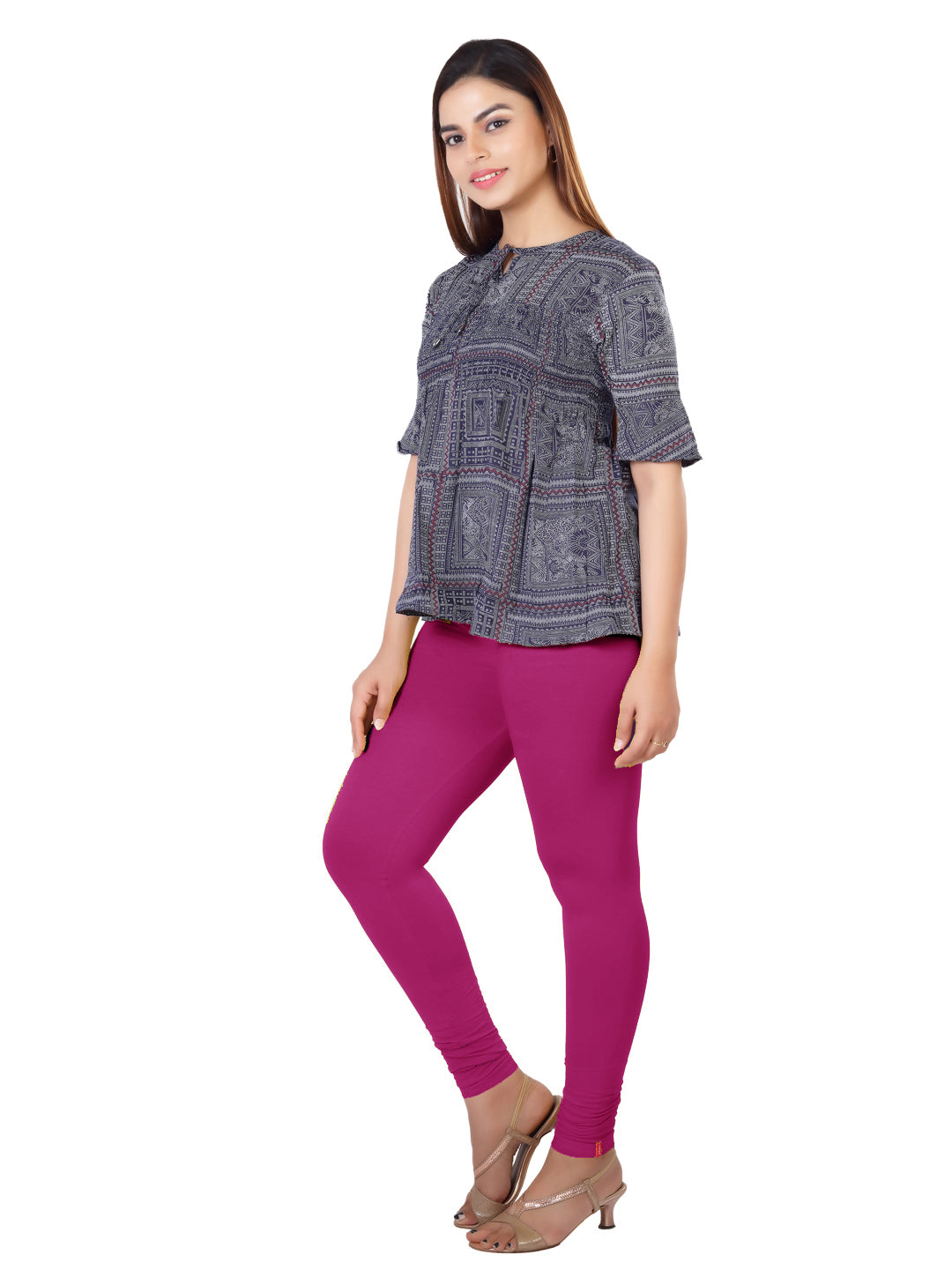 Naatiya Churidar Leggings - Magenta