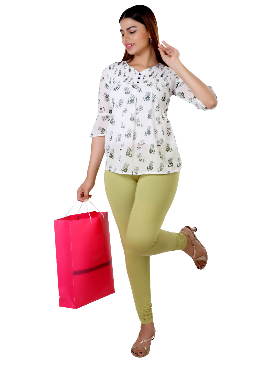 Naatiya Churidar Leggings - Moss