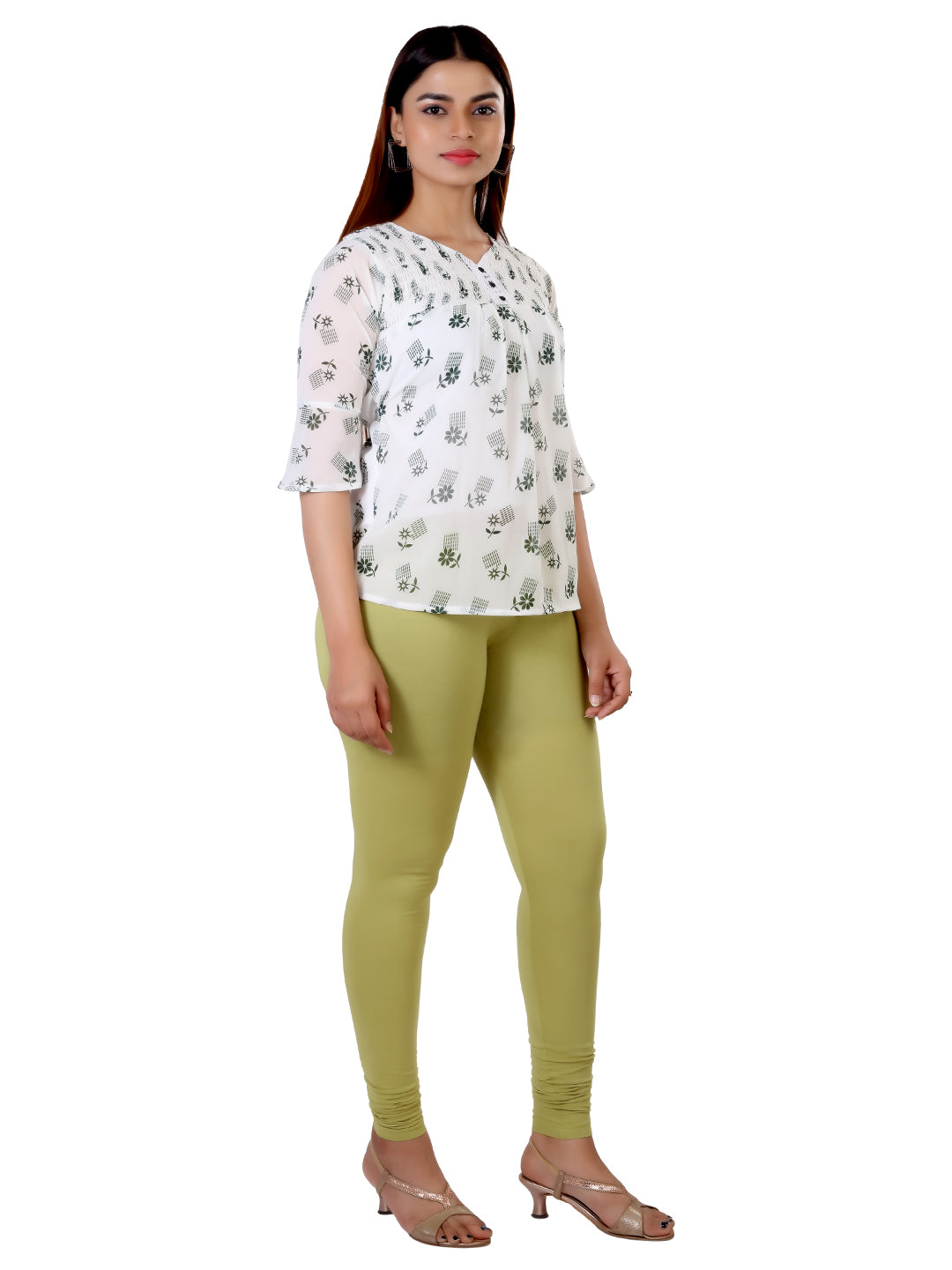 Naatiya Churidar Leggings - Moss