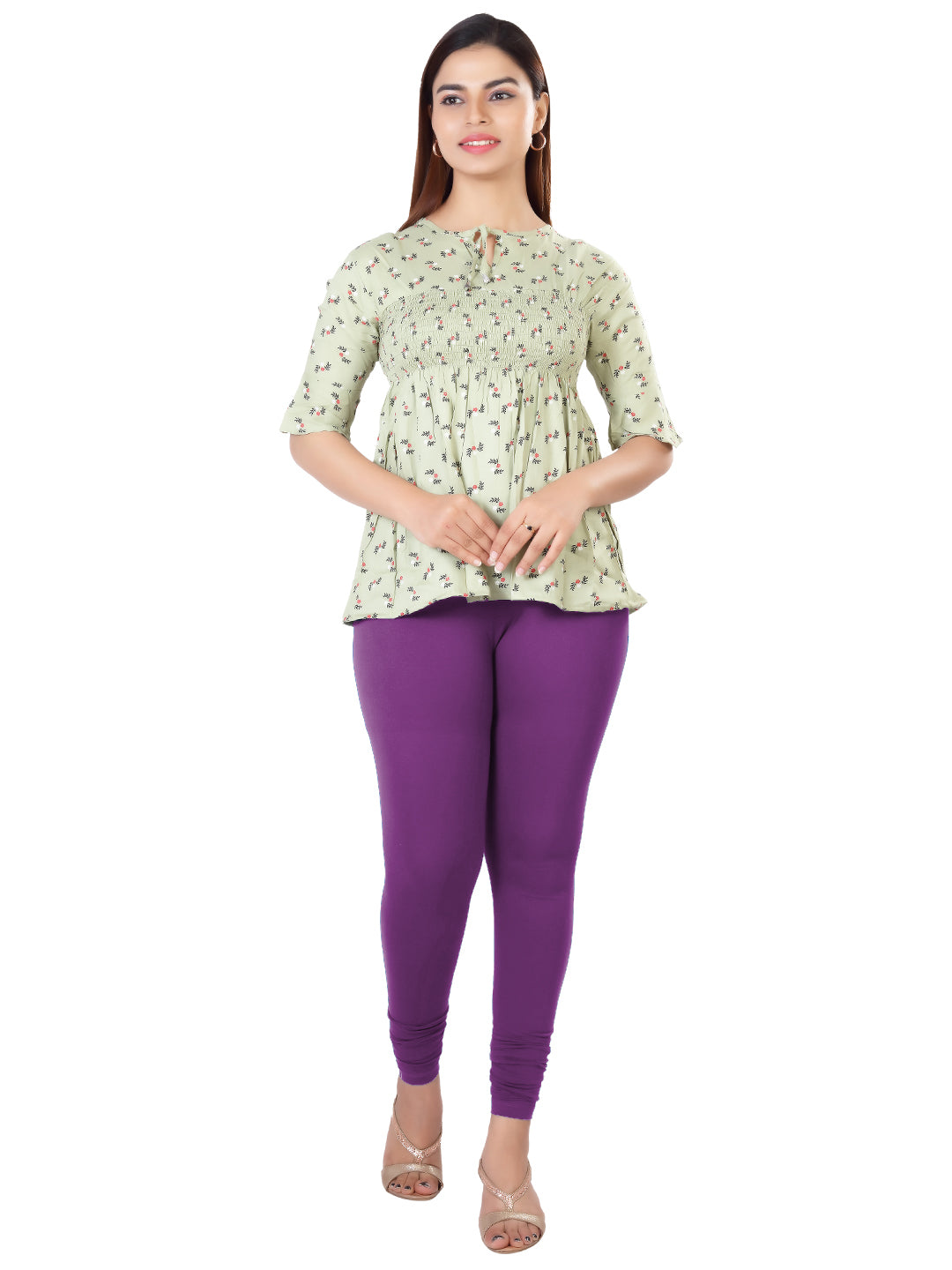 Naatiya Churidar Leggings - Purple