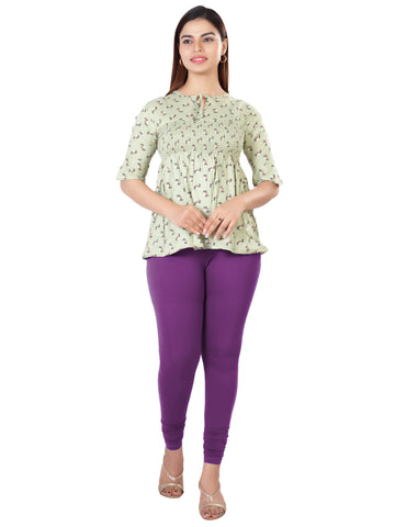 Naatiya Churidar Leggings - Purple