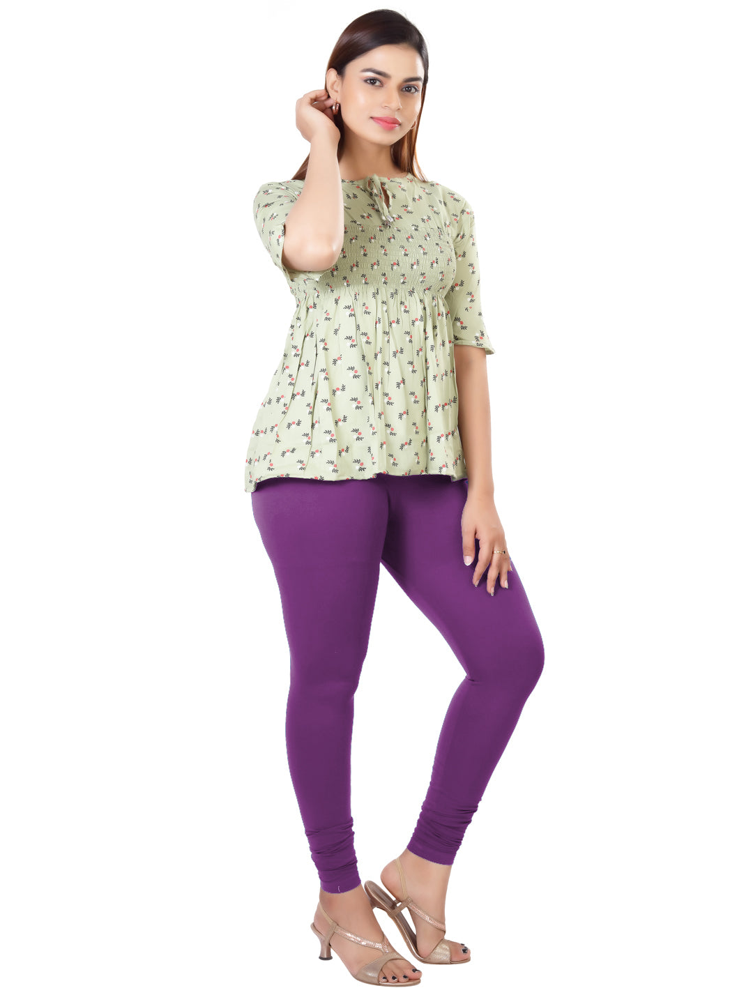 Naatiya Churidar Leggings - Purple