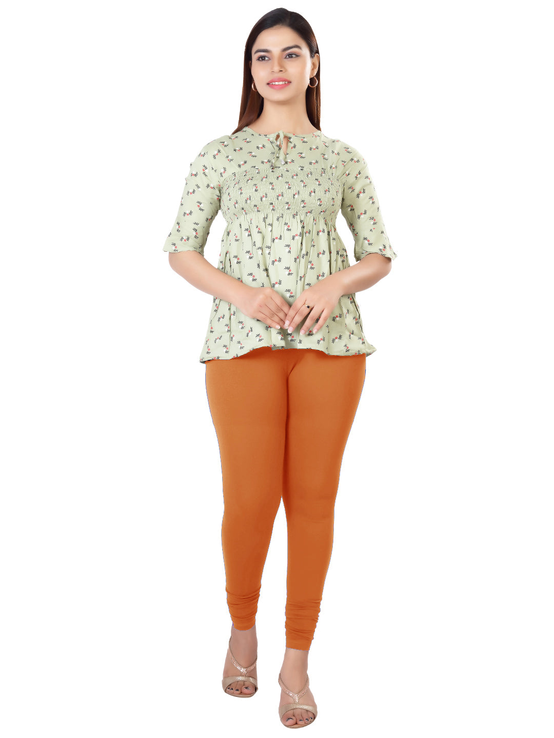 Naatiya Churidar Leggings - M Orange