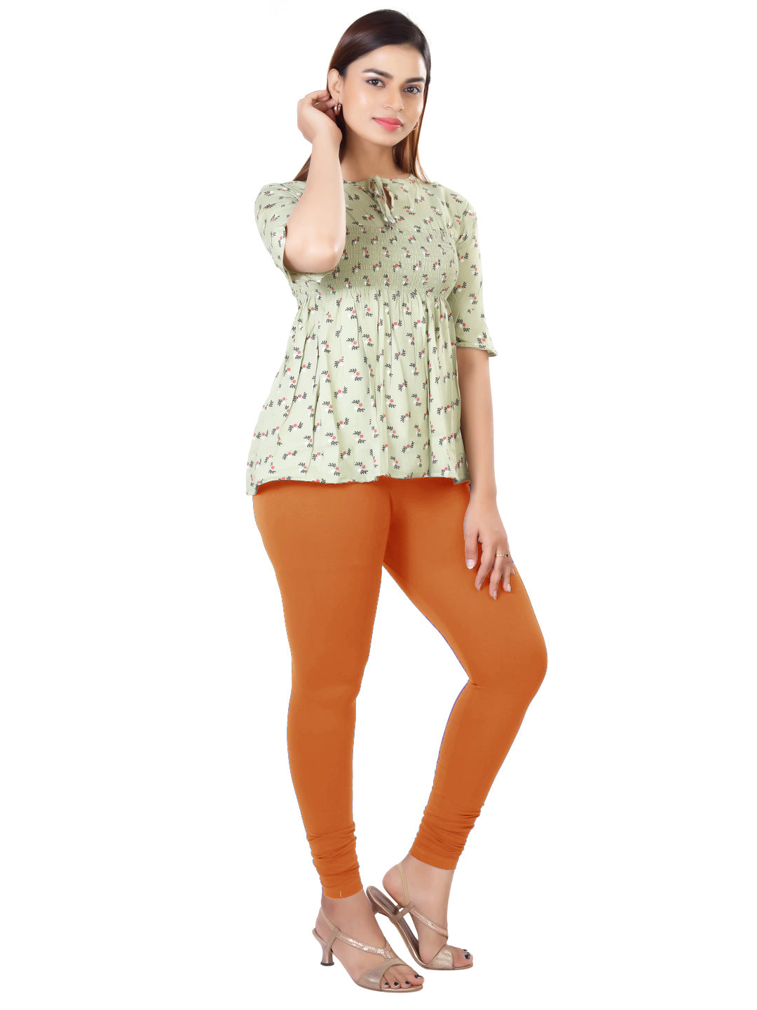 Naatiya Churidar Leggings - M Orange