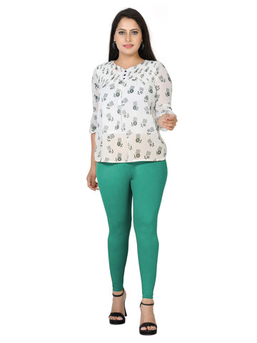 Naatiya Ankle Fit Leggings - Emerald