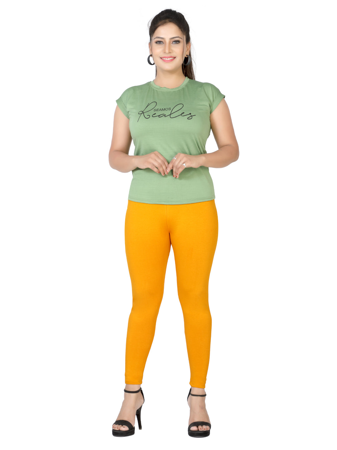 Naatiya Ankle Fit Leggings - Golden Yellow