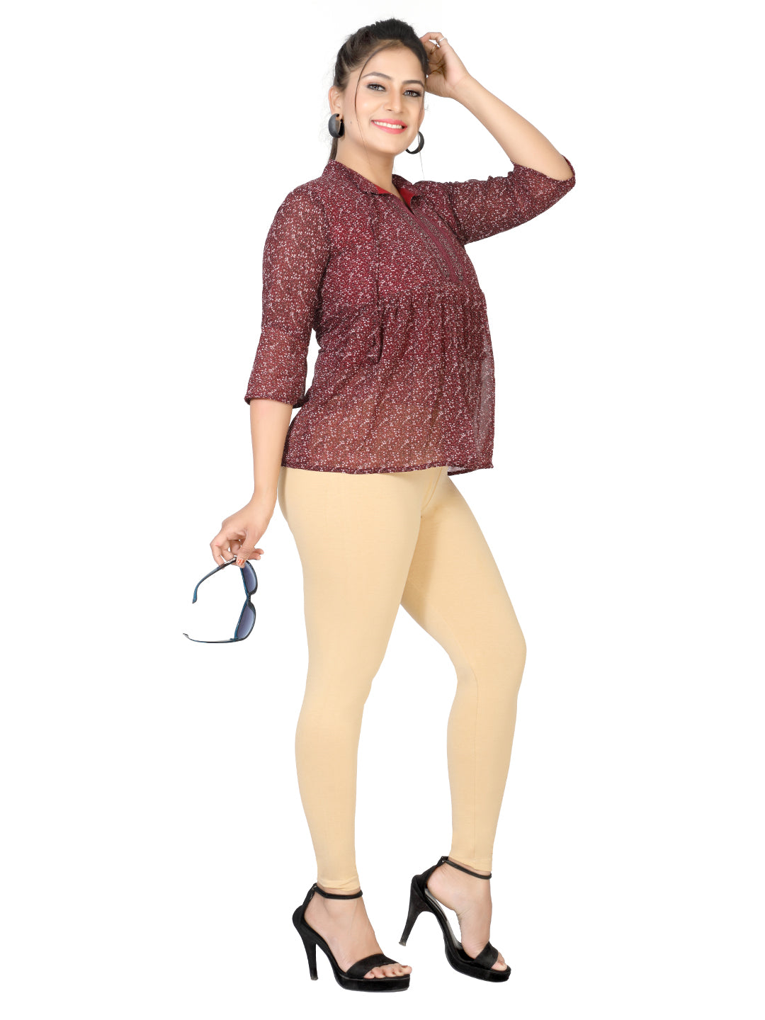 Naatiya Ankle Fit Leggings - Khaki