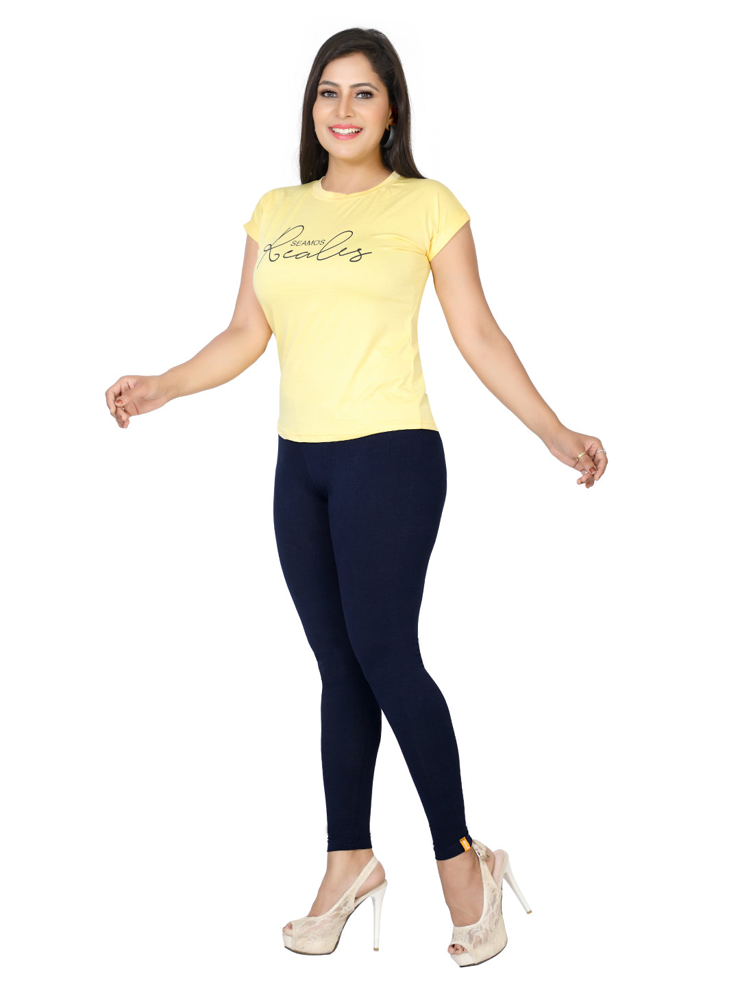 Naatiya Ankle Fit Leggings - Navy