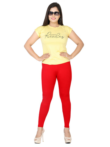 Naatiya Ankle Fit Leggings - New Red