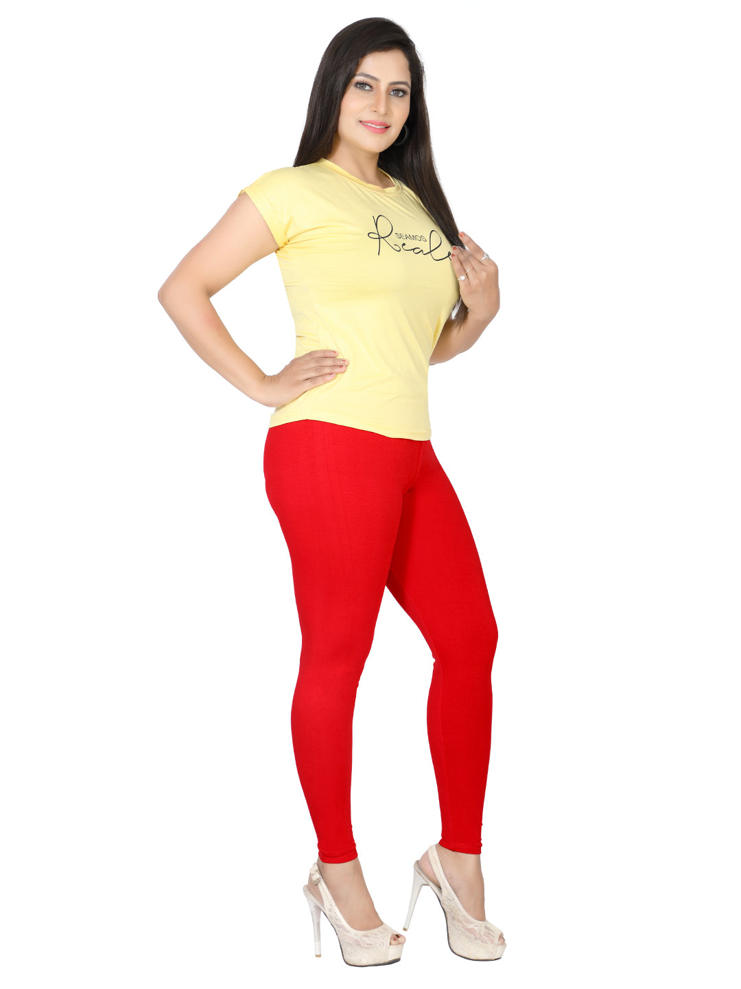 Naatiya Ankle Fit Leggings - New Red