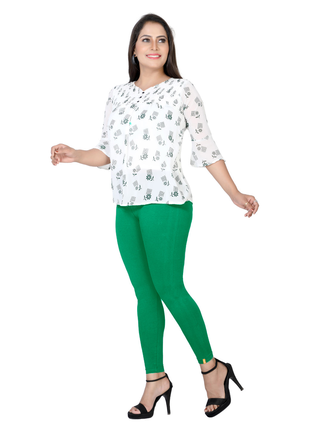 Naatiya Ankle Fit Leggings - G-Green