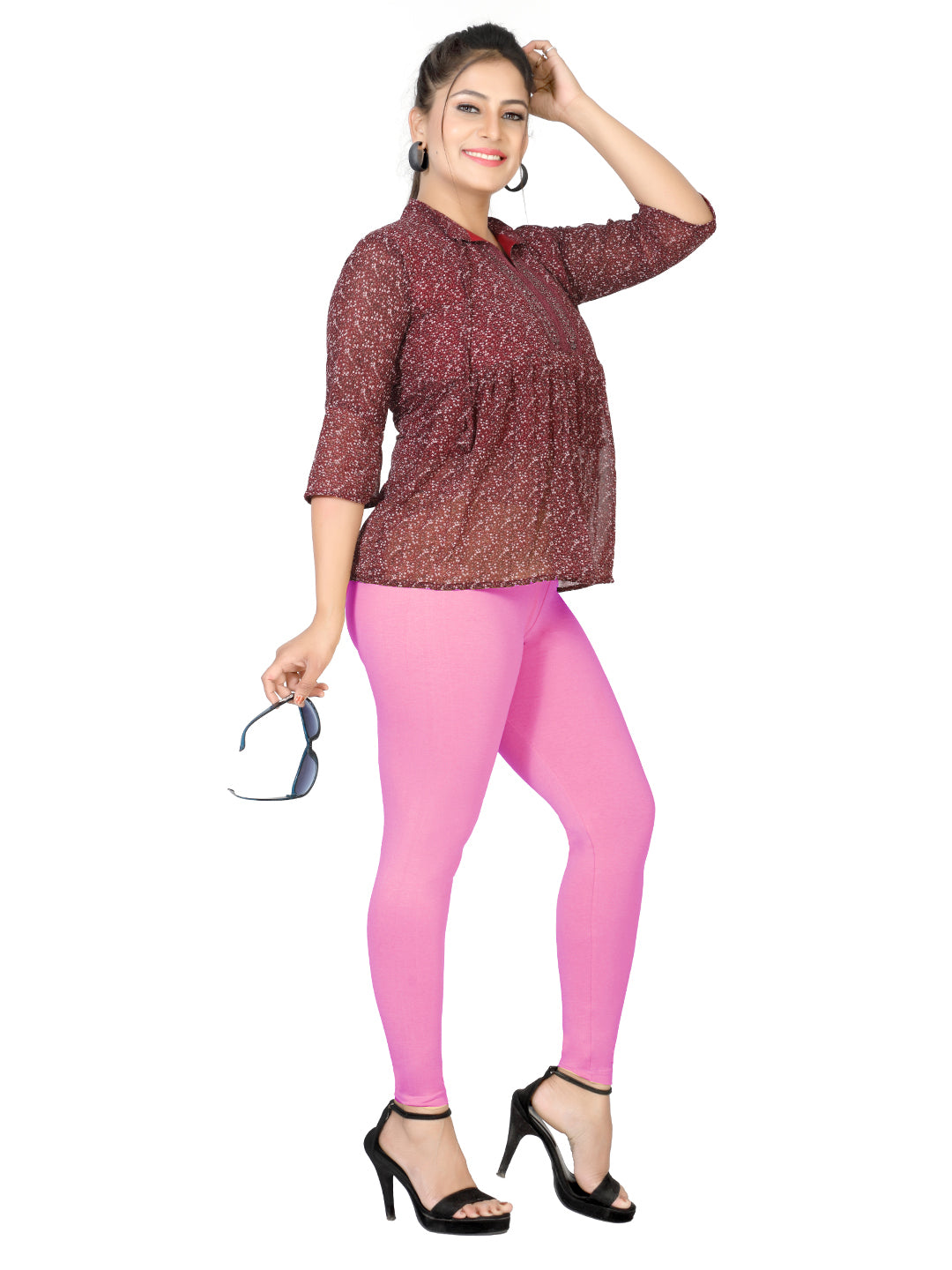 Naatiya Ankle Fit Leggings - Rani Rose