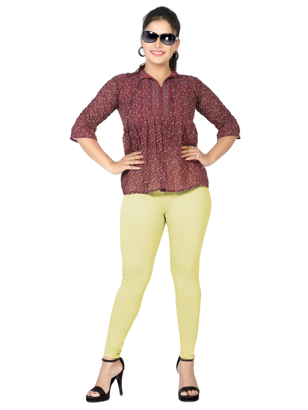 Naatiya Ankle Fit Leggings - Rich Gold