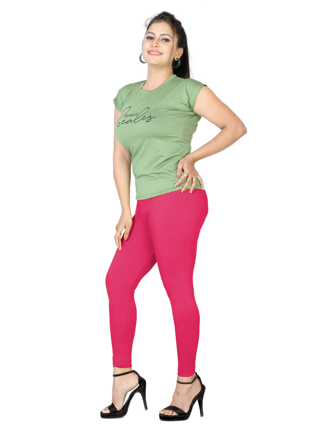 Naatiya Ankle Fit Leggings - Strawberry