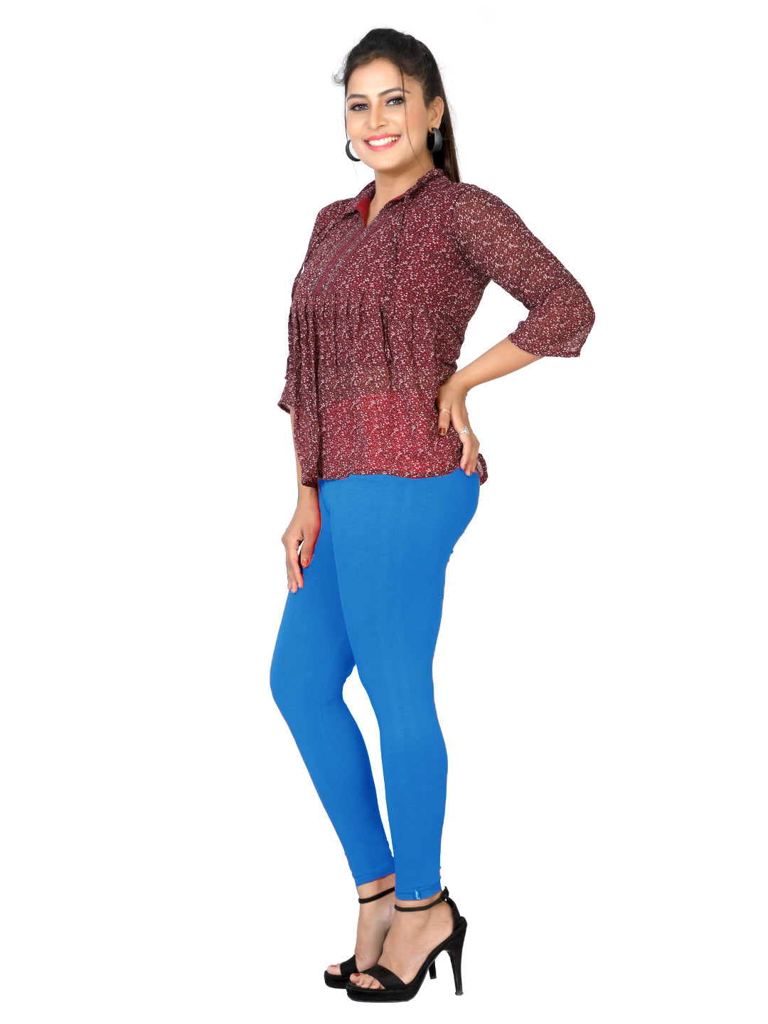 Naatiya Ankle Fit Leggings - T- Blue