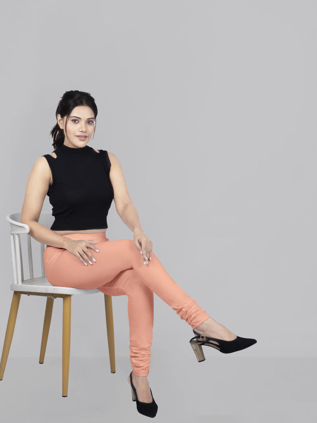 Naatiya Churidar Leggings - Peach