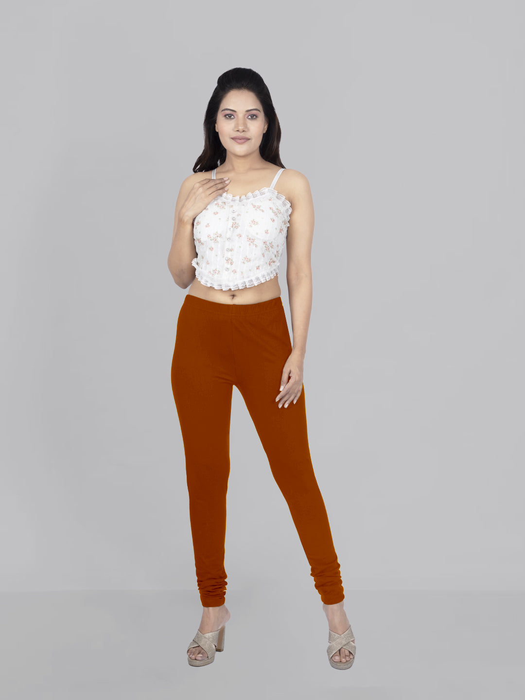 Naatiya Churidar Leggings - Rust