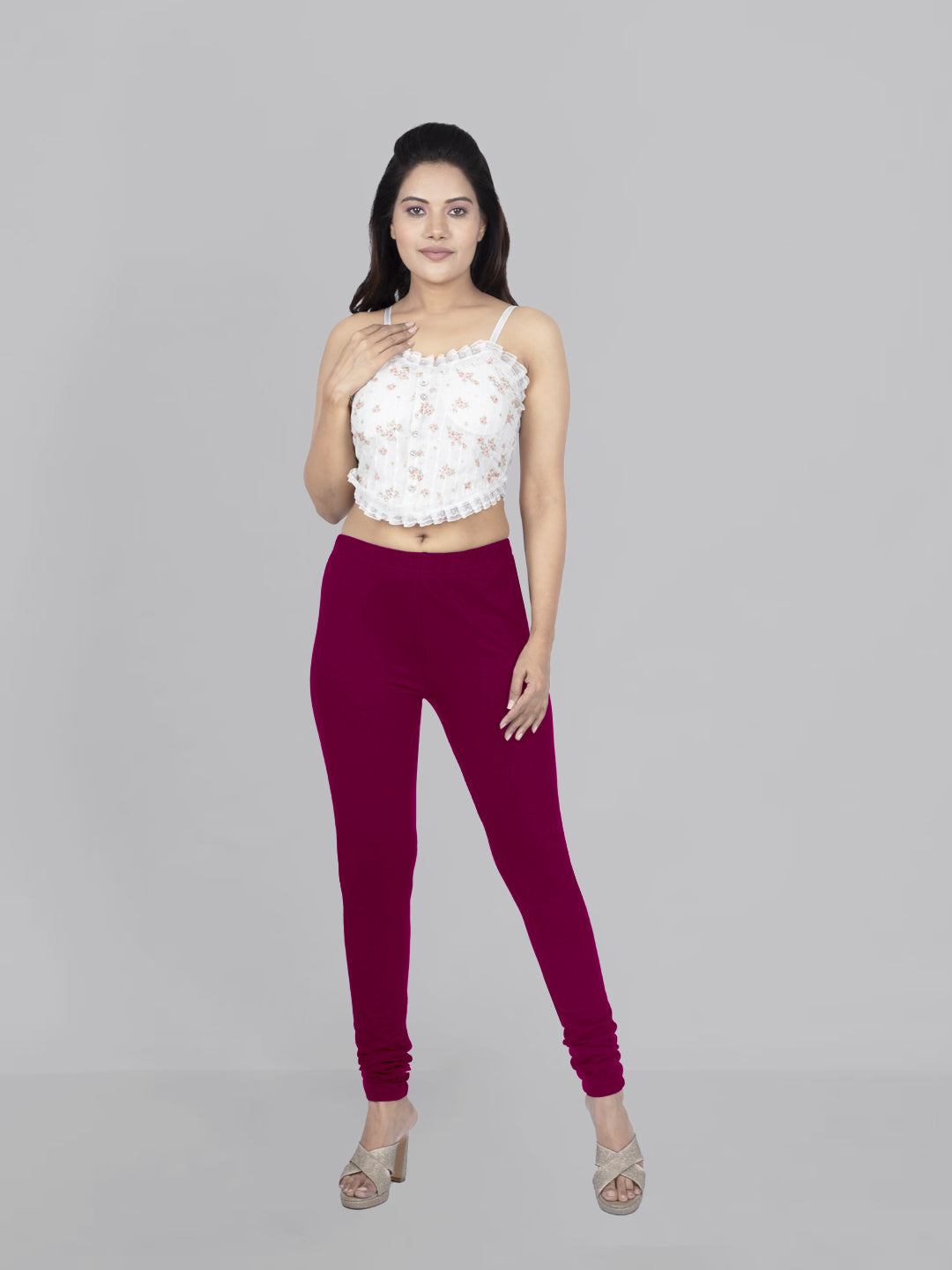 Naatiya Churidar Leggings - Wine