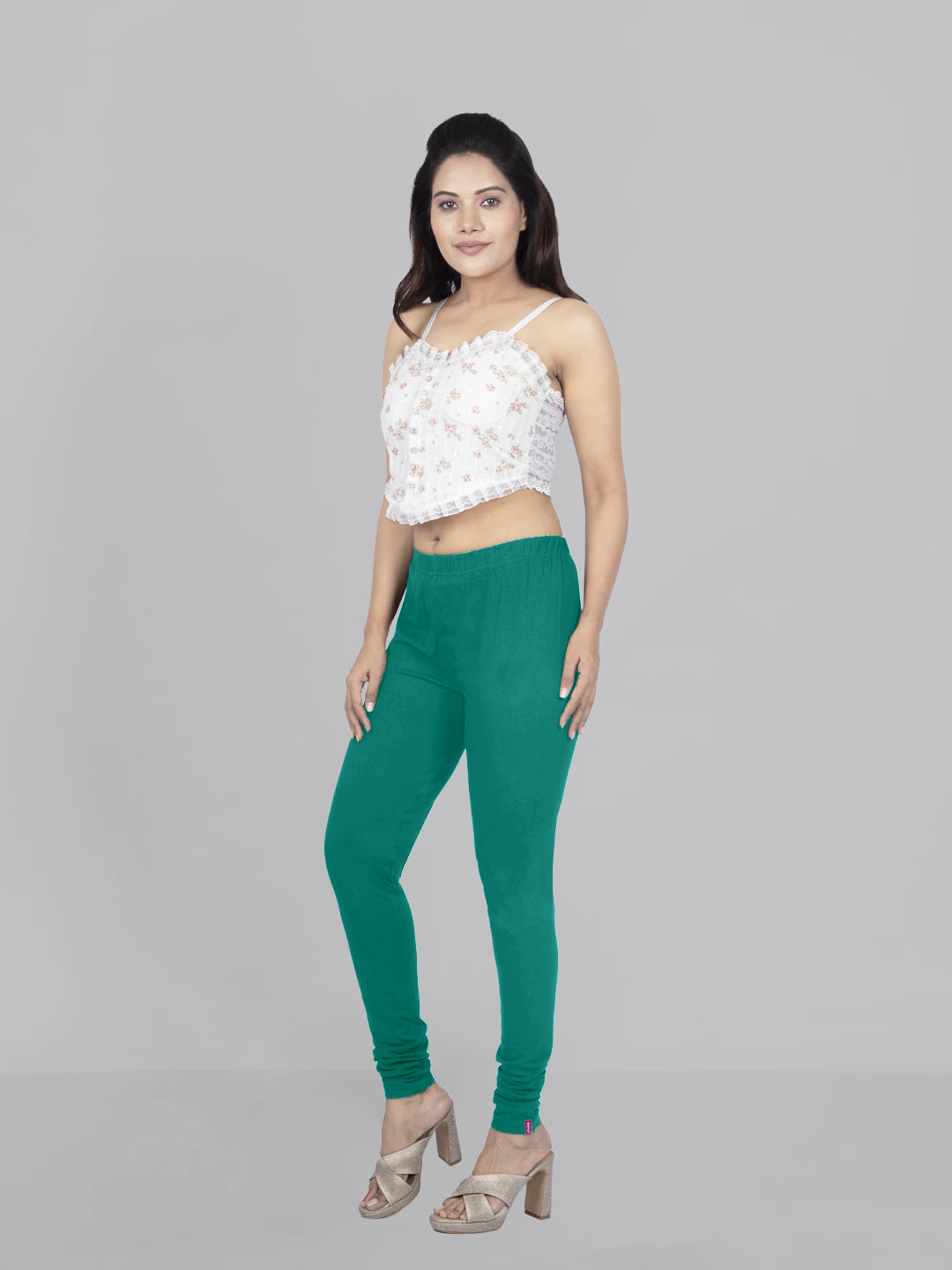 Naatiya Churidar Leggings - Golf Green