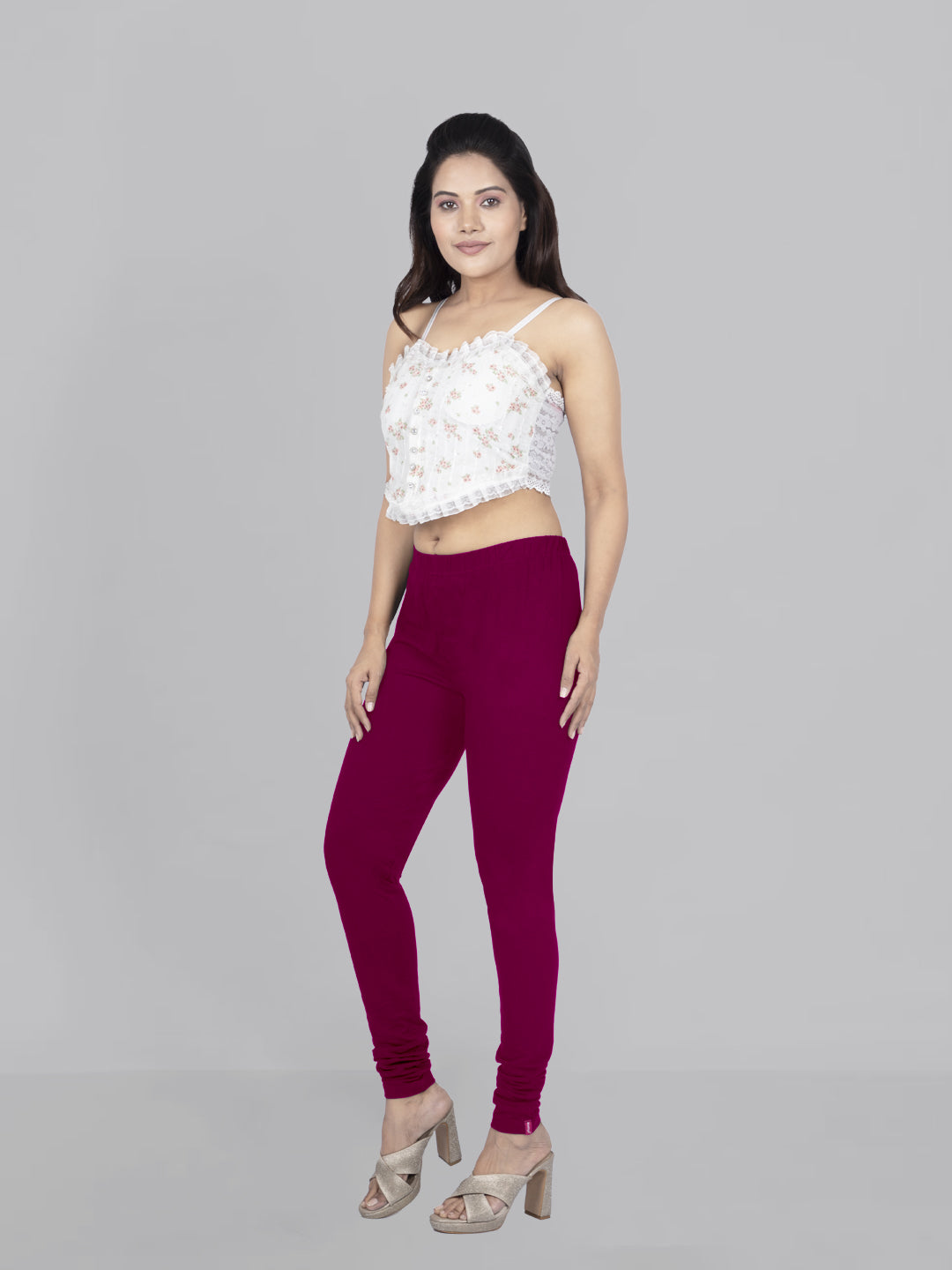 Naatiya Churidar Leggings - Wine