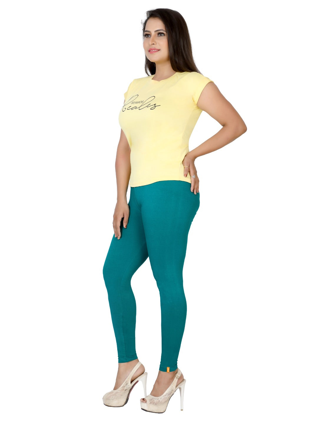 Naatiya Ankle Fit Leggings - Golf Green